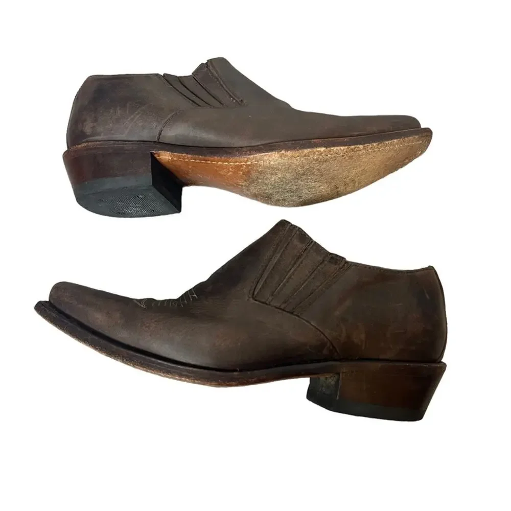 HF‎ Senka Spain limited brown leather shootie western shoes sz 8.5